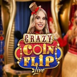 Crazy Coin Flip slot logo by Evolution at Vegasino Casino