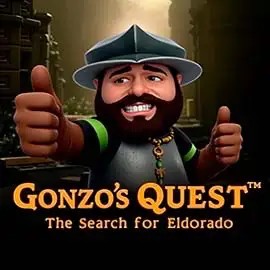 Official Slots logo: Gonzo's Quest by NetEnt at Vegasino Casino