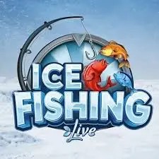 Ice Fishing Live slot logo by Evolution at Vegasino Casino